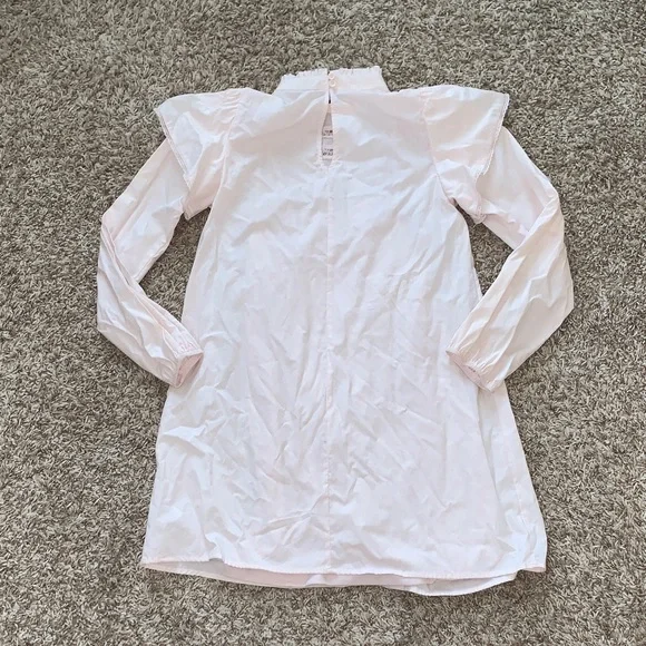 NWT Wild Fable Light Pink High Neck Poplin Baby Doll Dress with Long Sleeves XS - Picture 9 of 9